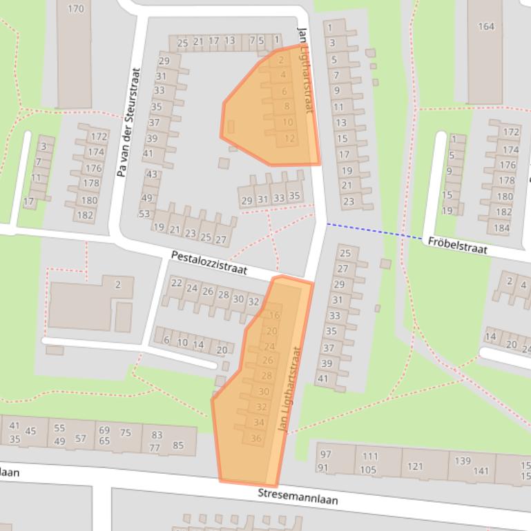 Kaart van postcodegebied 2037EV.