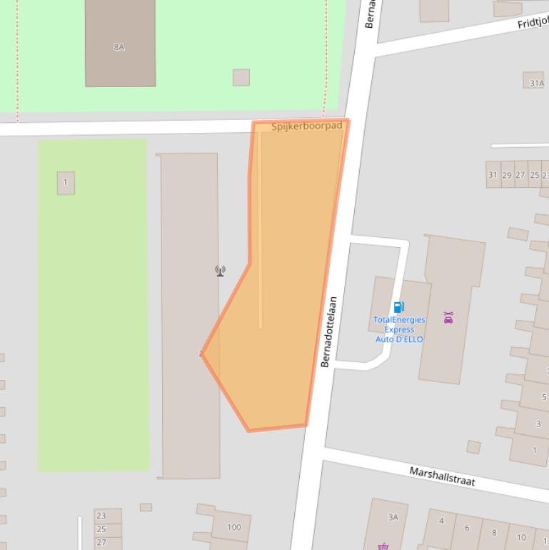 Kaart van postcodegebied 2037GS.