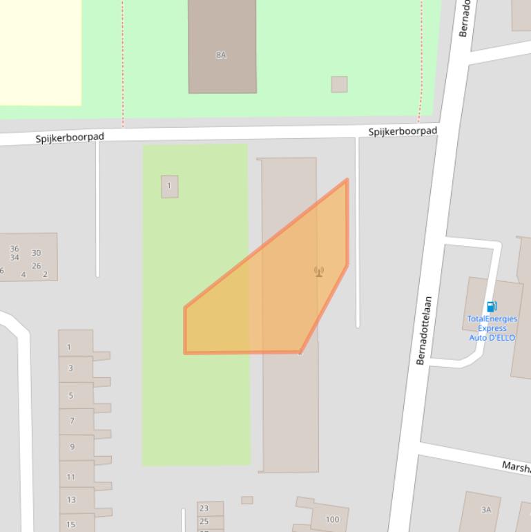 Kaart van postcodegebied 2037GT.