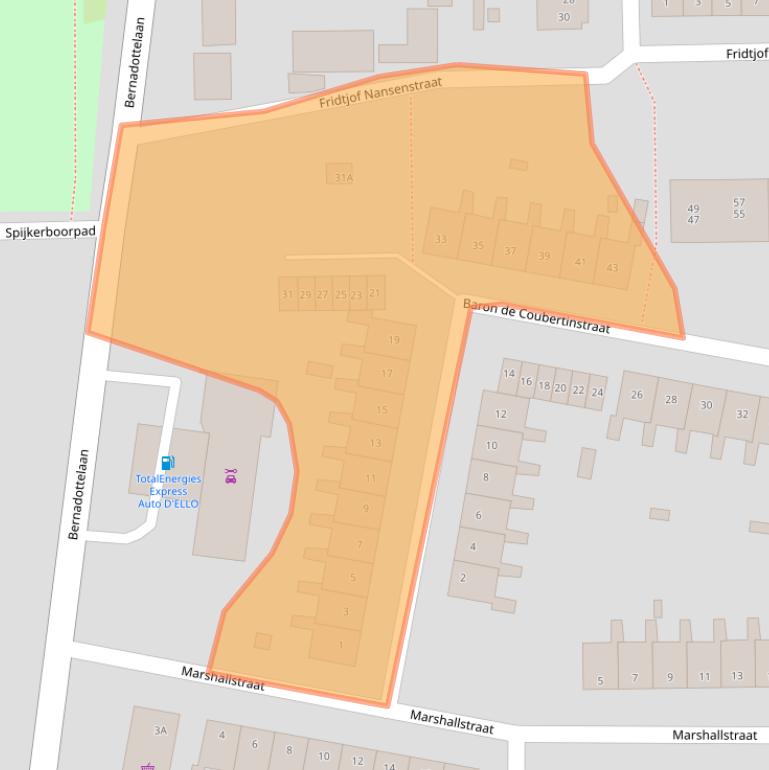 Kaart van postcodegebied 2037HA.