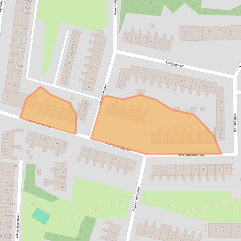 Kaart van postcodegebied 2037HW.