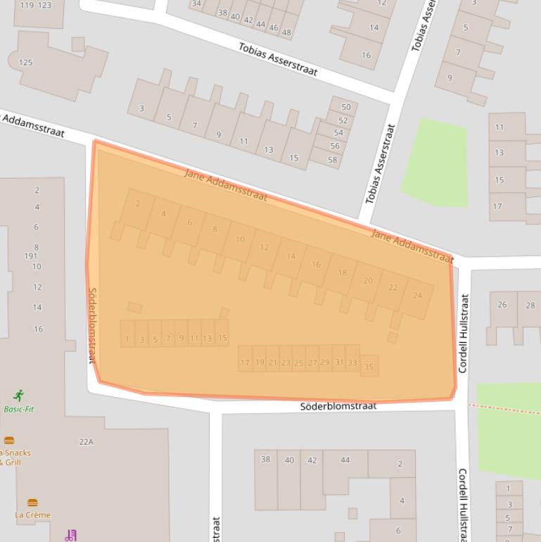 Kaart van postcodegebied 2037JL.