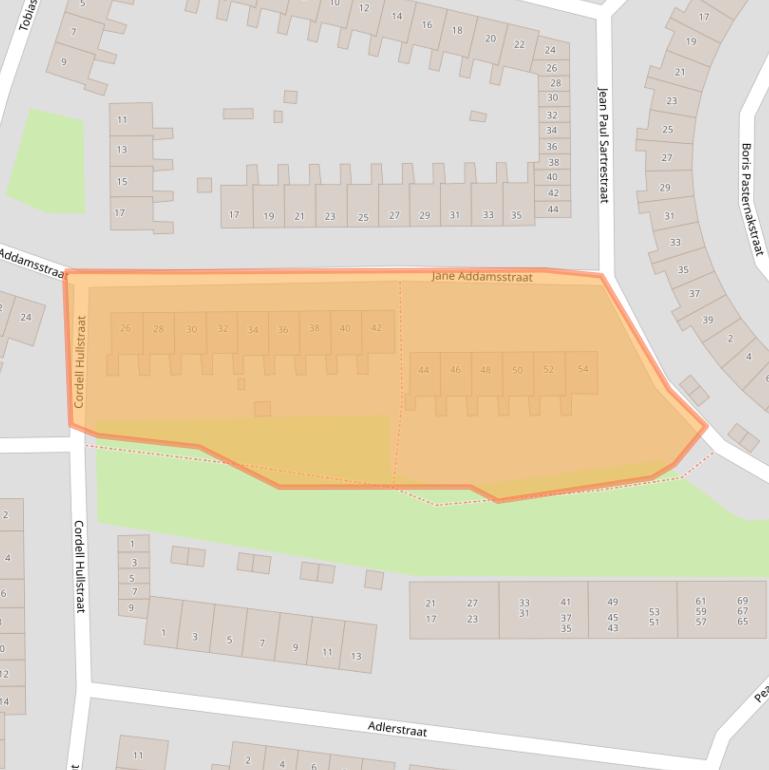 Kaart van postcodegebied 2037JM.