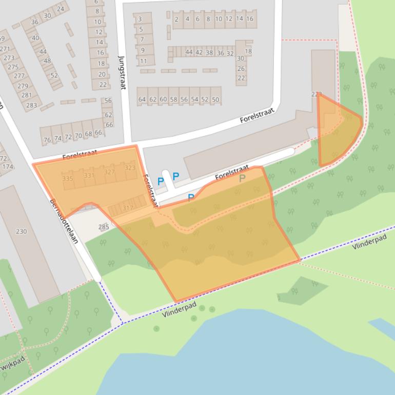 Kaart van postcodegebied 2037KX.