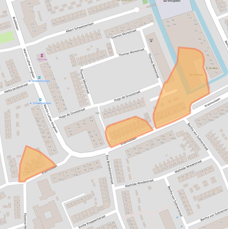 Kaart van postcodegebied 2037LA.
