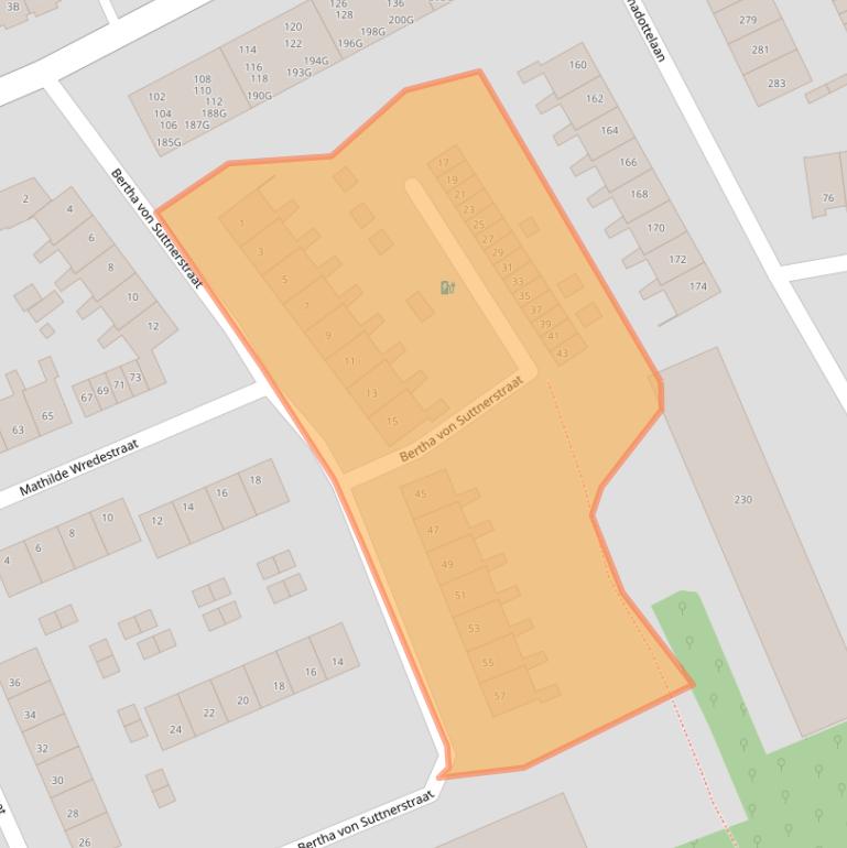 Kaart van postcodegebied 2037LE.