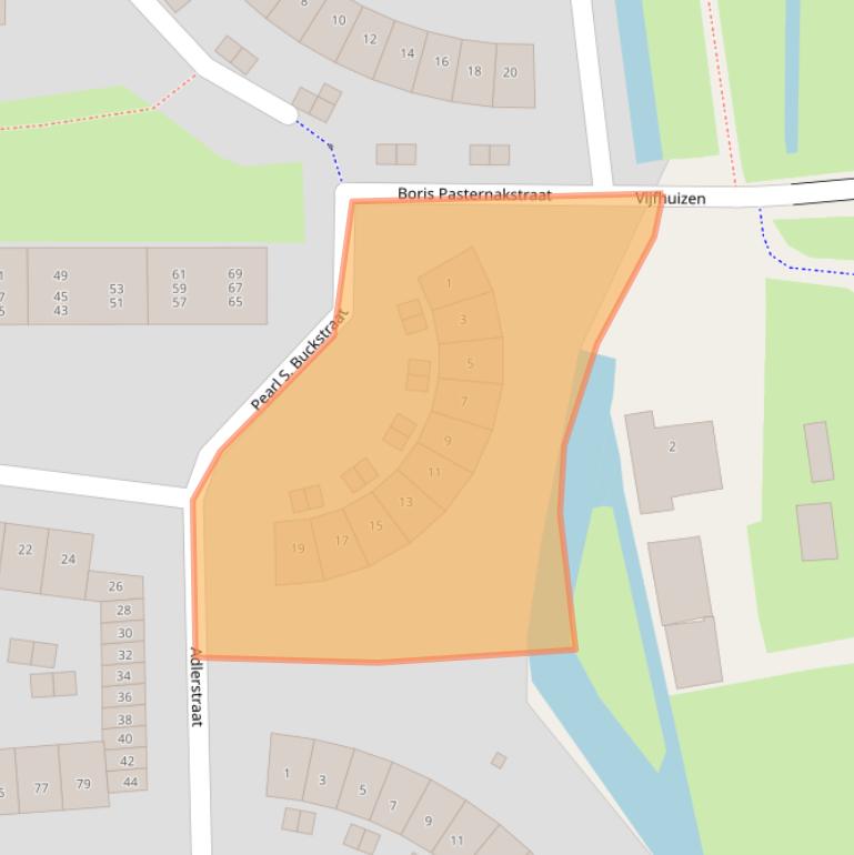 Kaart van postcodegebied 2037MG.