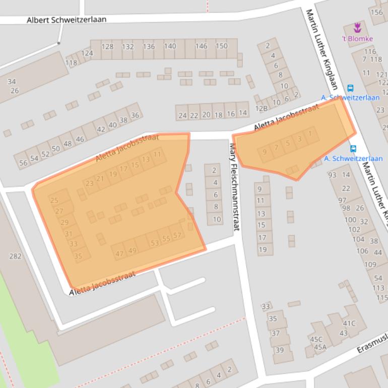 Kaart van postcodegebied 2037PB.