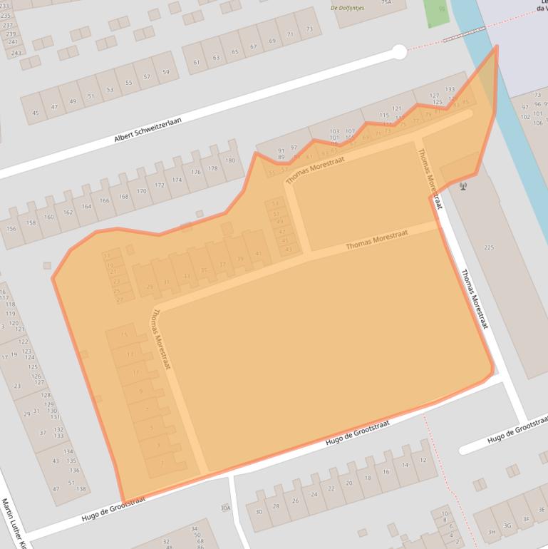 Kaart van postcodegebied 2037RB.