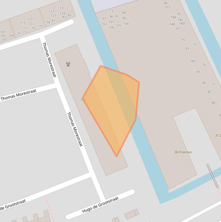 Kaart van postcodegebied 2037RD.