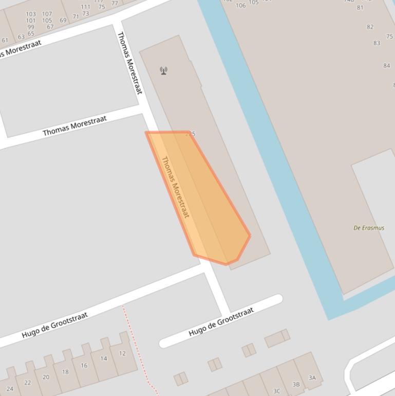 Kaart van postcodegebied 2037RG.