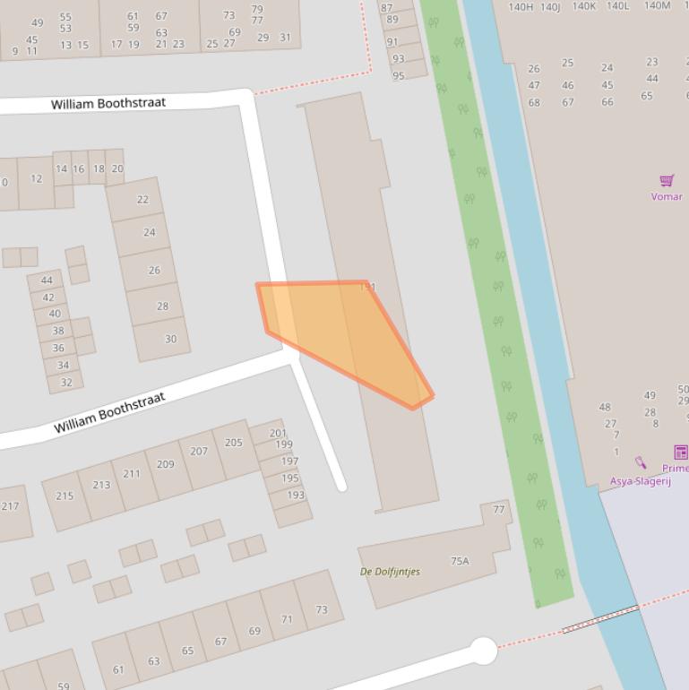 Kaart van postcodegebied 2037SE.