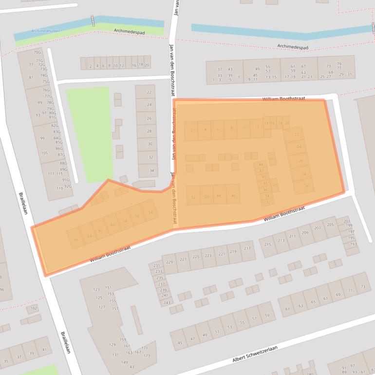 Kaart van postcodegebied 2037SJ.