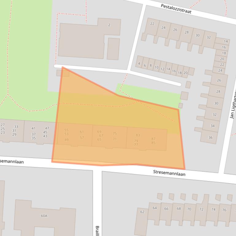 Kaart van postcodegebied 2037TB.