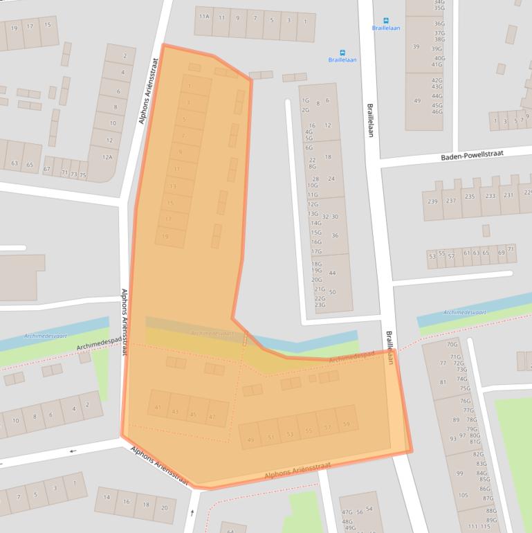 Kaart van postcodegebied 2037VJ.