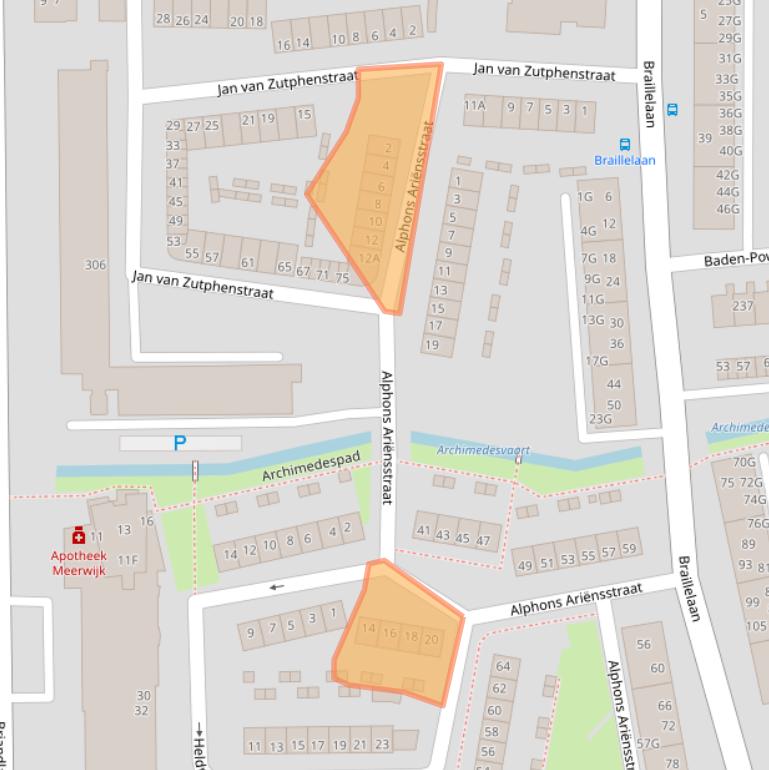 Kaart van postcodegebied 2037VK.