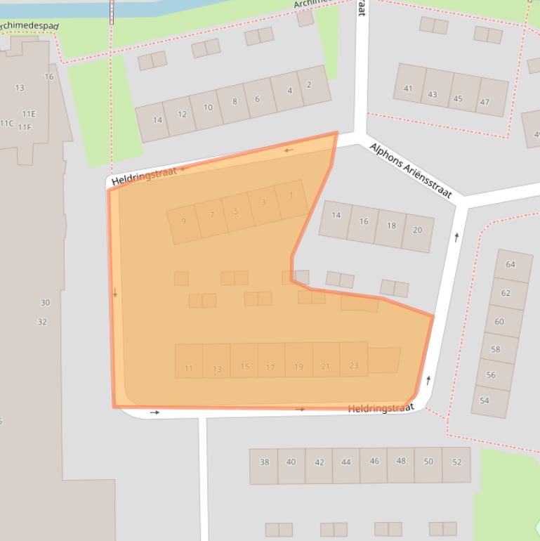 Kaart van postcodegebied 2037VL.