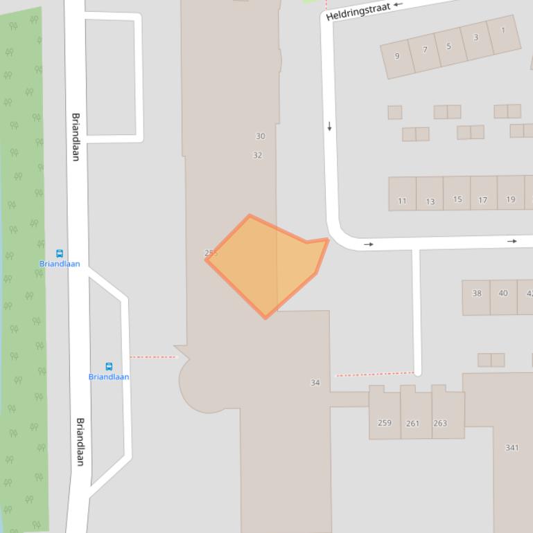 Kaart van postcodegebied 2037XG.