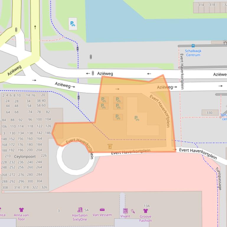 Kaart van postcodegebied 2037XX.