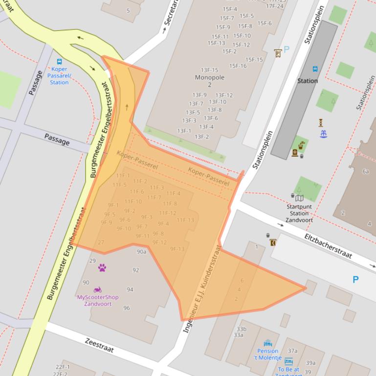 Kaart van postcodegebied 2041AE.