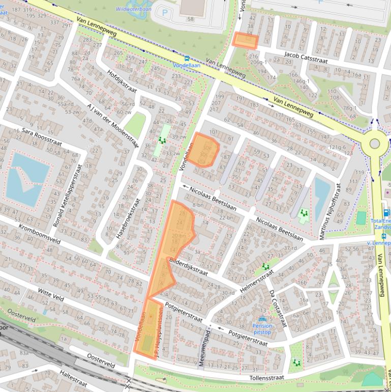 Kaart van postcodegebied 2041BD.