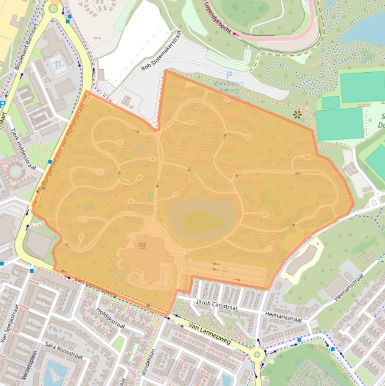 Kaart van postcodegebied 2041BE.