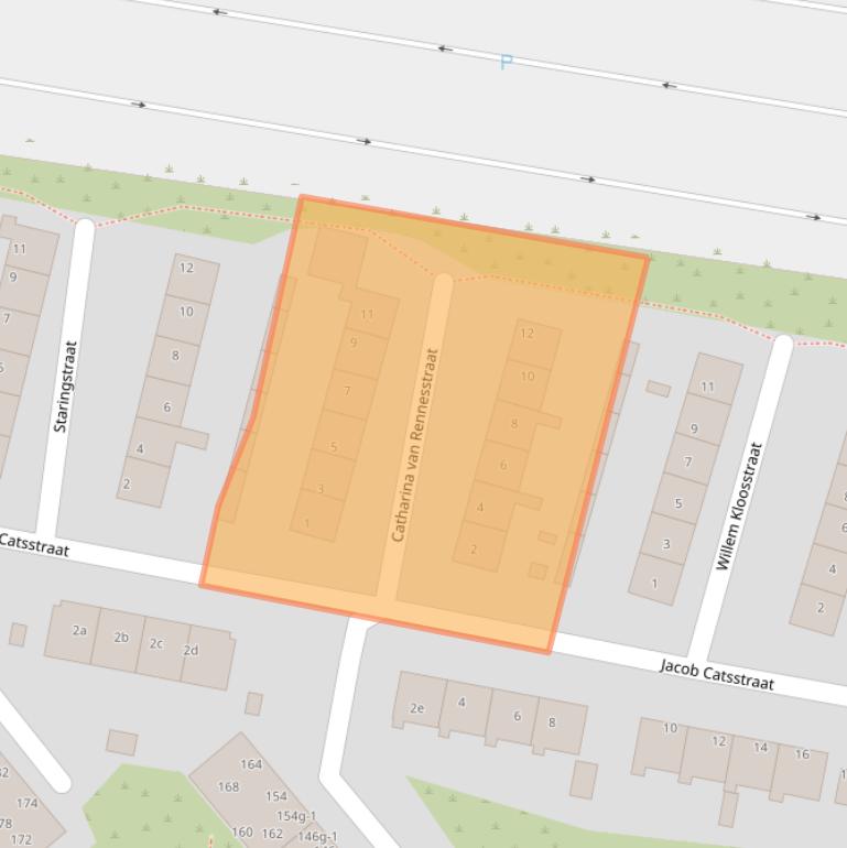 Kaart van postcodegebied 2041BJ.