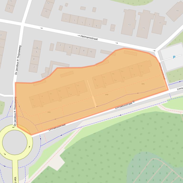 Kaart van postcodegebied 2041BP.