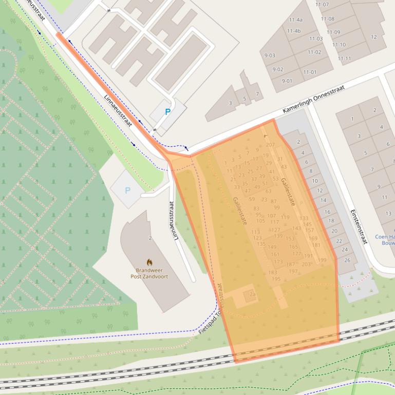 Kaart van postcodegebied 2041BS.