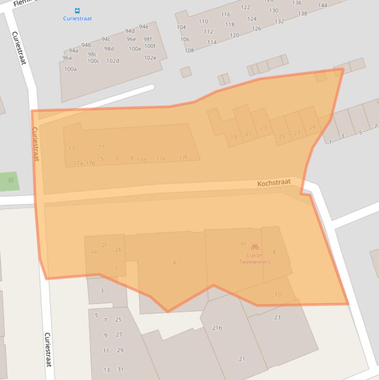 Kaart van postcodegebied 2041CE.