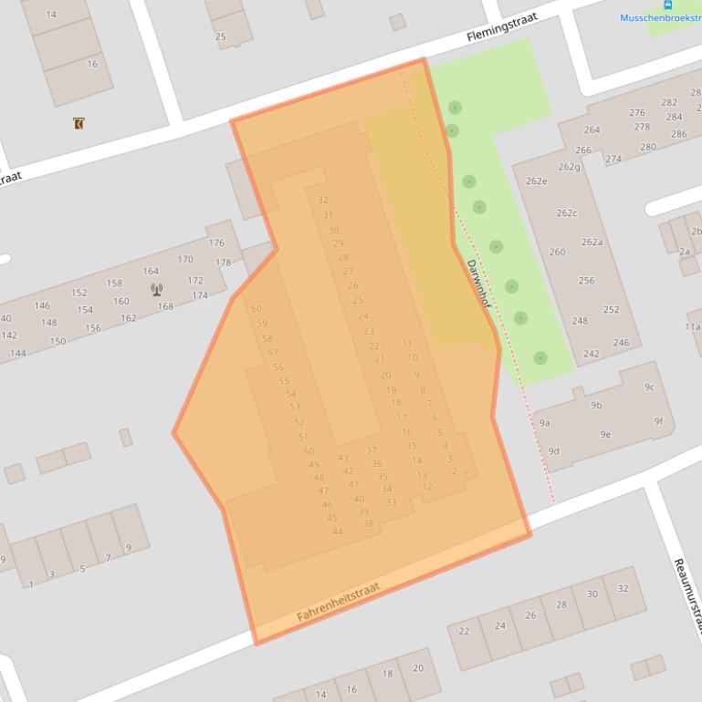 Kaart van postcodegebied 2041CR.