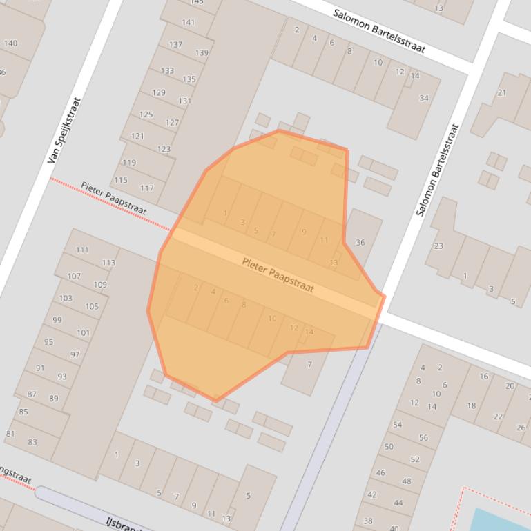 Kaart van postcodegebied 2041EC.