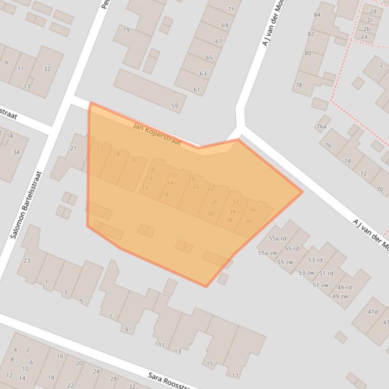 Kaart van postcodegebied 2041EH.