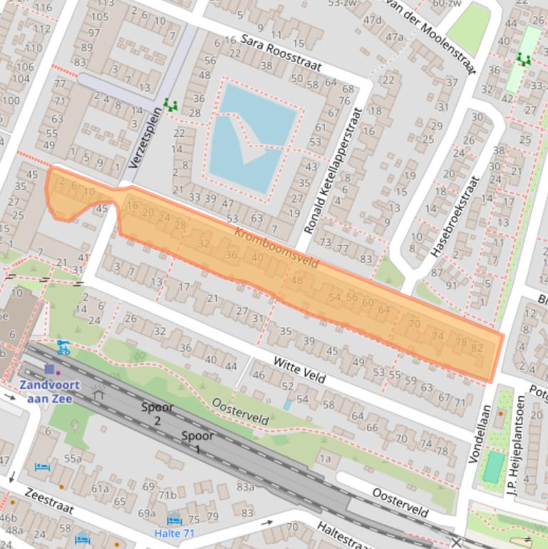 Kaart van postcodegebied 2041GE.