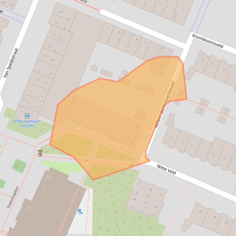 Kaart van postcodegebied 2041GG.