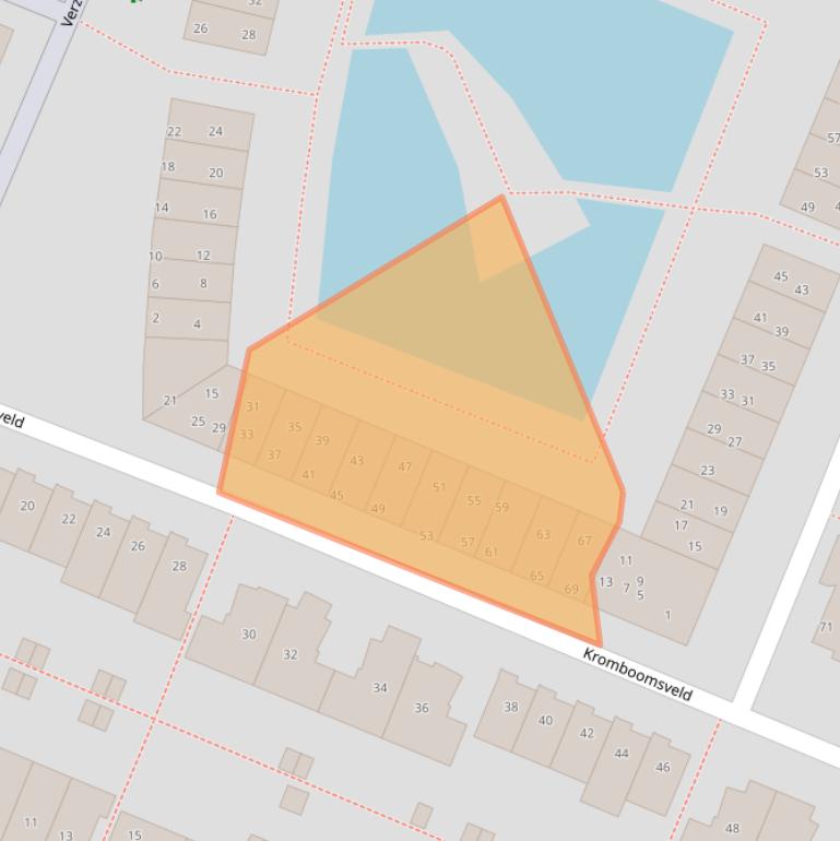 Kaart van postcodegebied 2041GK.