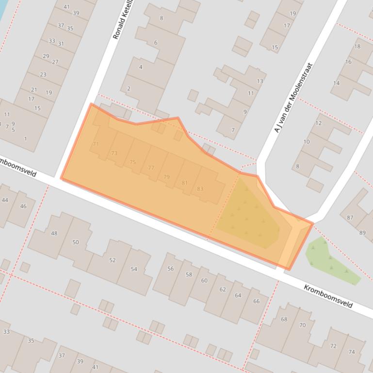 Kaart van postcodegebied 2041GL.