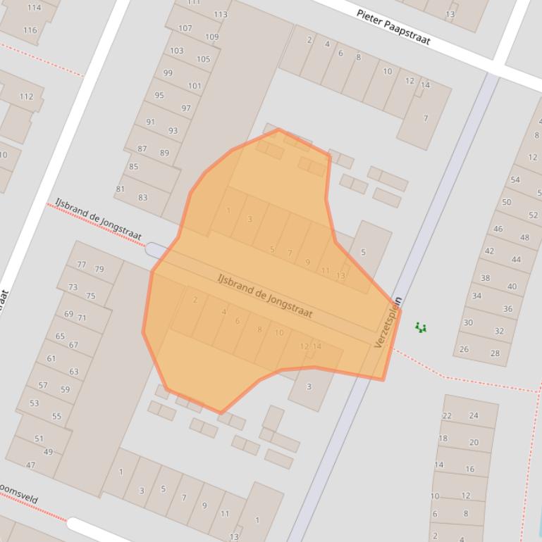 Kaart van postcodegebied 2041GN.