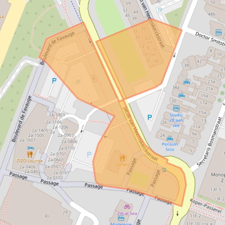 Kaart van postcodegebied 2041HA.