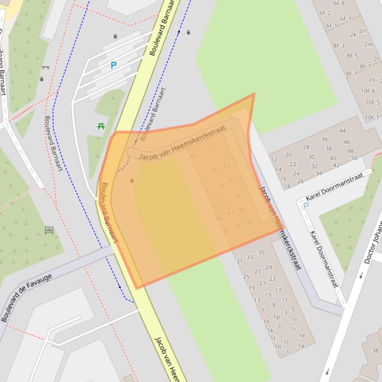 Kaart van postcodegebied 2041HB.