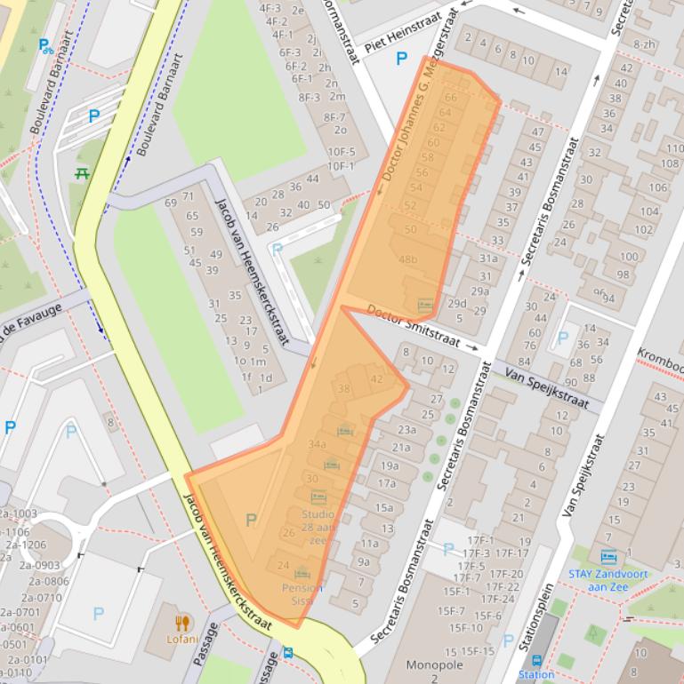 Kaart van postcodegebied 2041HC.