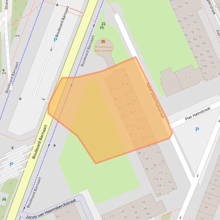 Kaart van postcodegebied 2041HD.