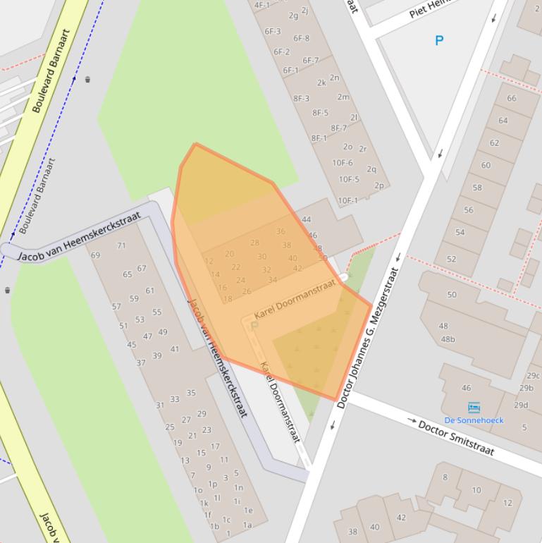 Kaart van postcodegebied 2041HG.