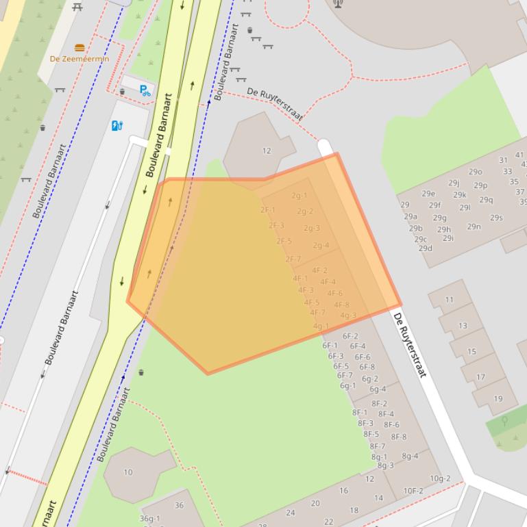 Kaart van postcodegebied 2041HJ.