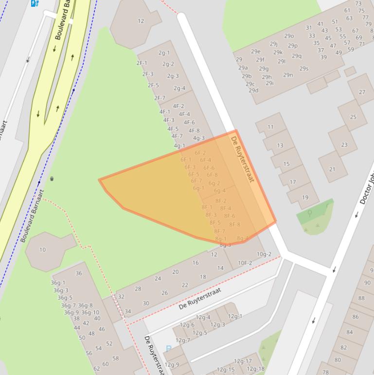 Kaart van postcodegebied 2041HK.