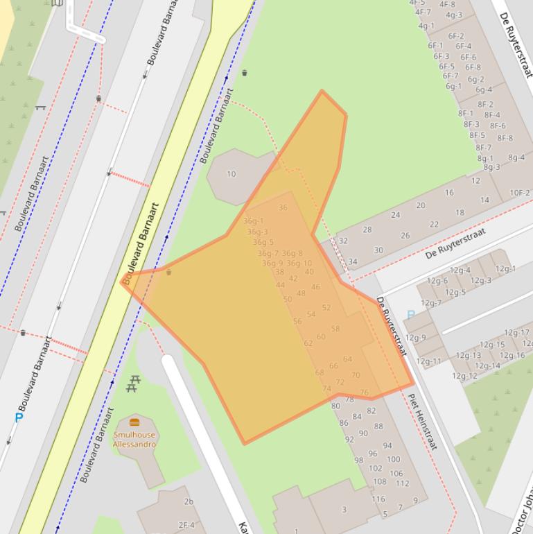 Kaart van postcodegebied 2041HM.