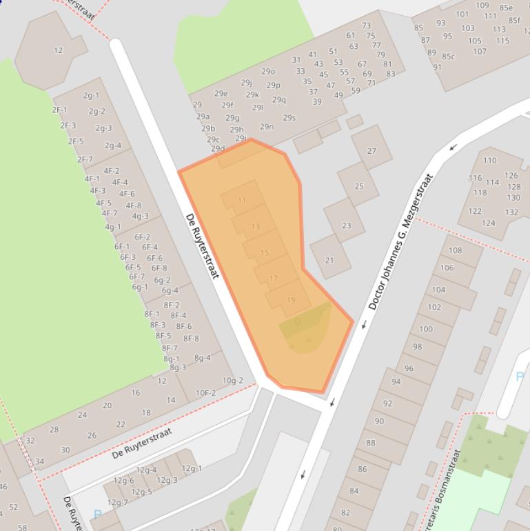 Kaart van postcodegebied 2041HP.