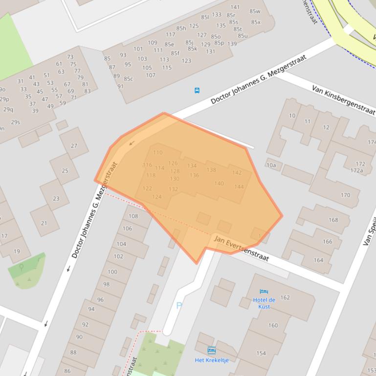 Kaart van postcodegebied 2041HS.