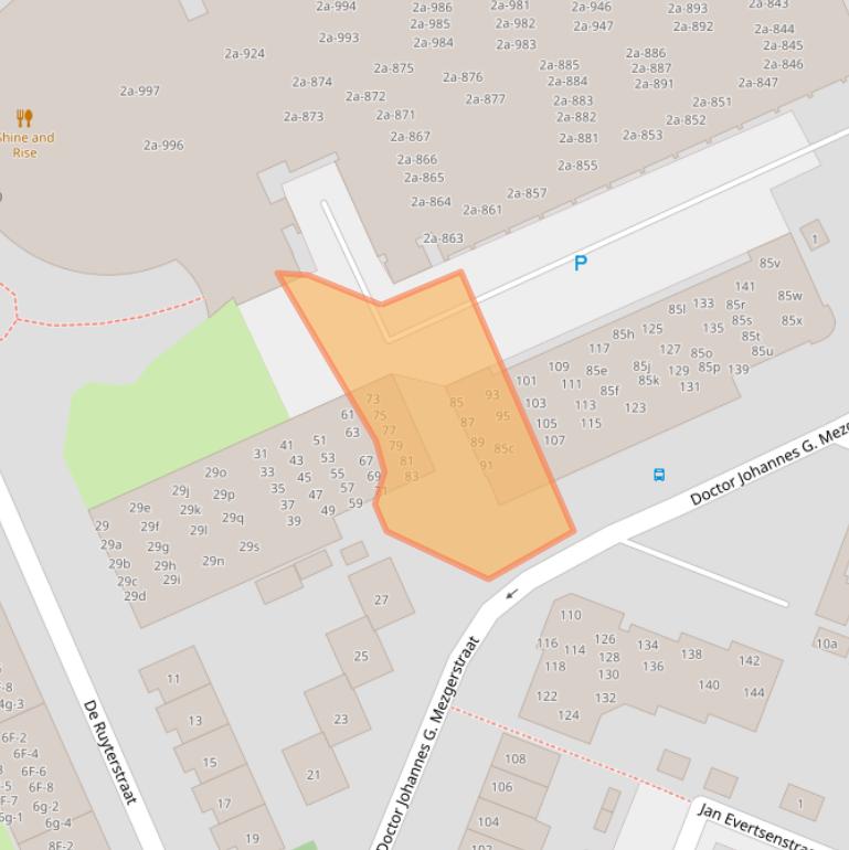 Kaart van postcodegebied 2041HV.