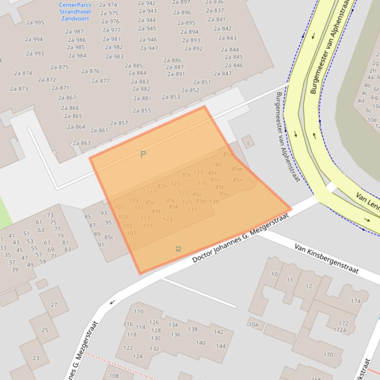 Kaart van postcodegebied 2041HW.